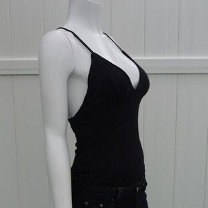 Urban Look Black Sleeveless V-neck Bodysuit Size M